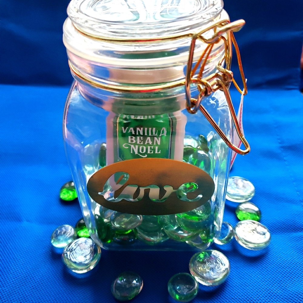 Bath and Body Works in "LOVE" Mason jar. Great for XMAS!!
